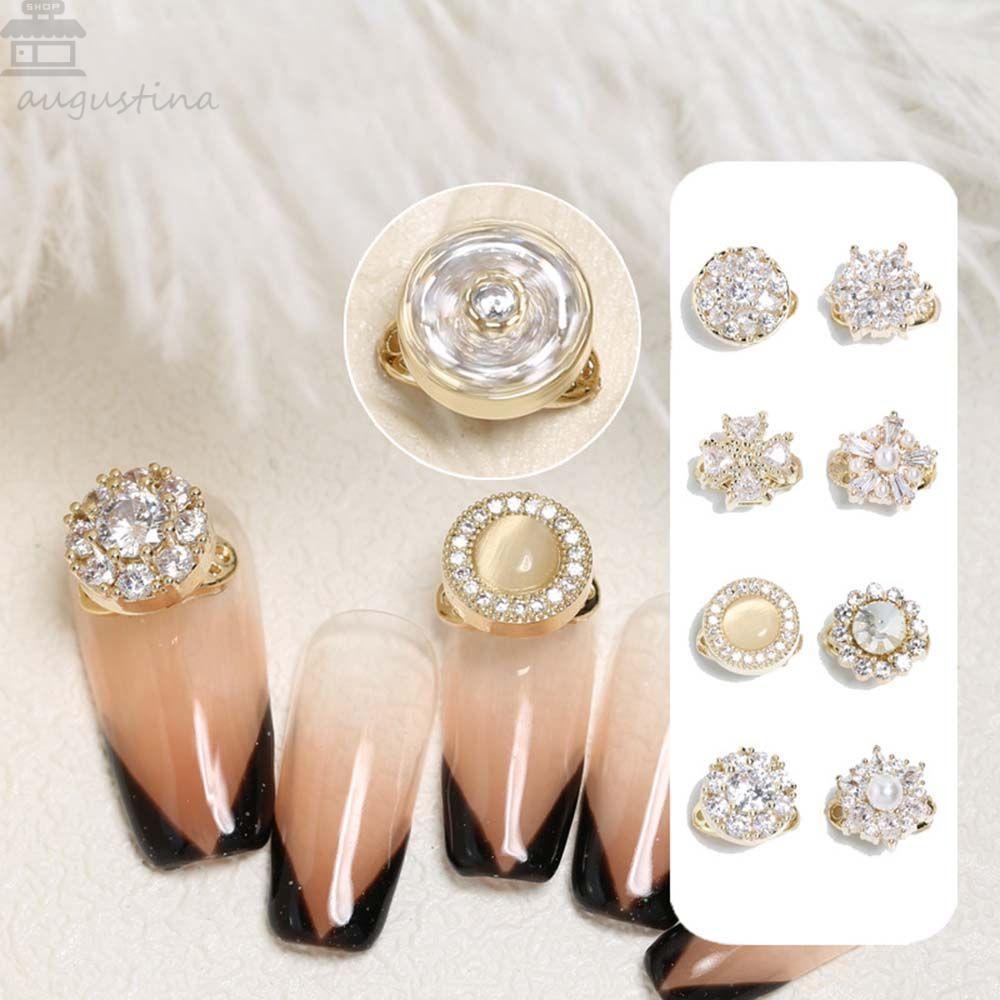 AUGUSTINA Agustina Tahun Baru Nail Art Alloy Zirkon Manik-Manik Transfer Kecepatan Tinggi Berlian Penuh Jepang Berputar Perhiasan DIY Dekorasi Kuku