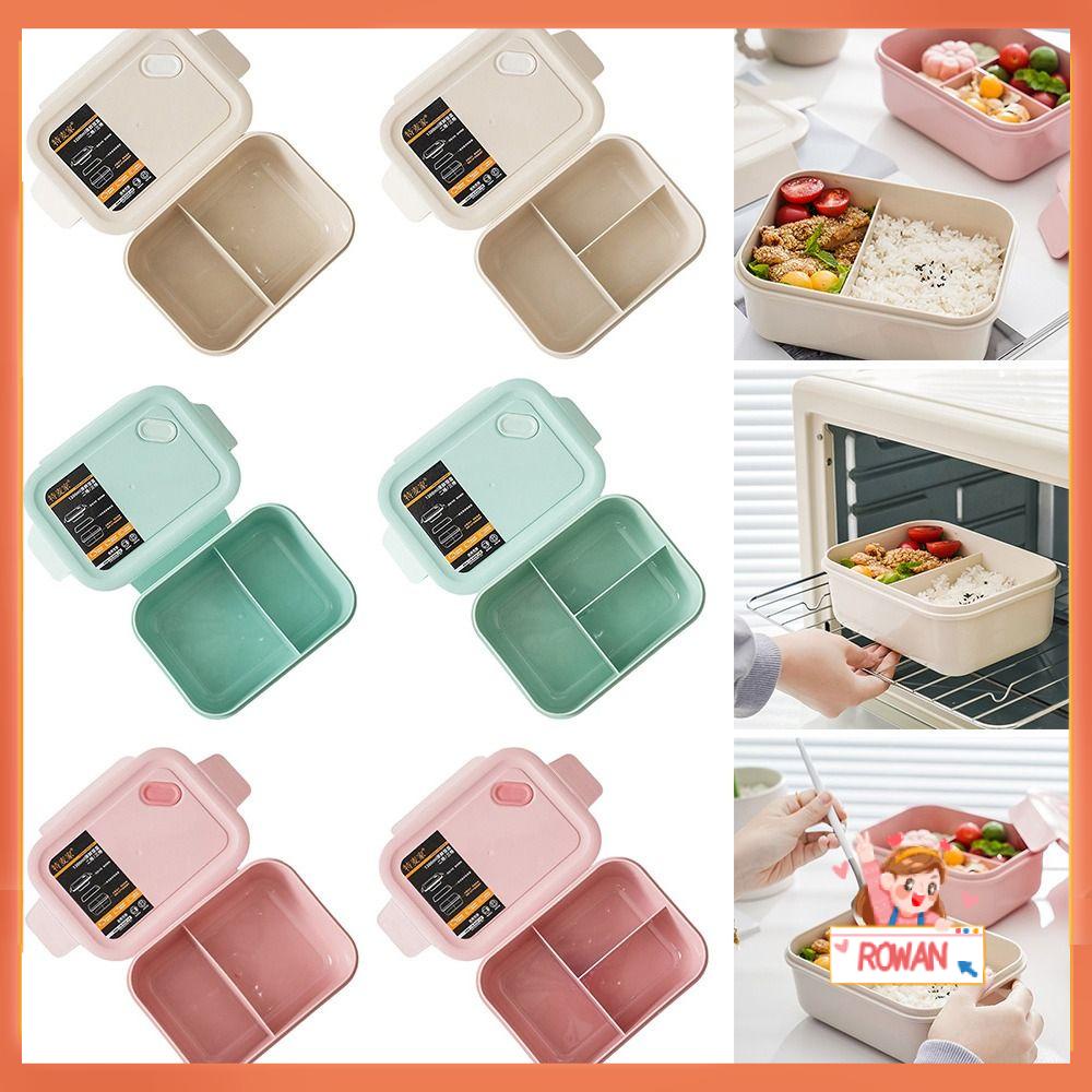 R-FLOWER Lunch Box Portable Persegi Panjang Grid Untuk Pelajar Pekerja Kantor Wadah Makanan