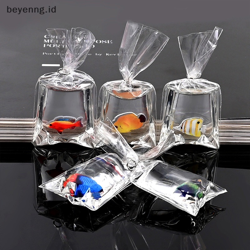 Beyen 1pc Resin Ikan Mas Ch Ikan Kecil Dalam Liontin Kantong Air Untuk Gantungan Kunci Diy ID