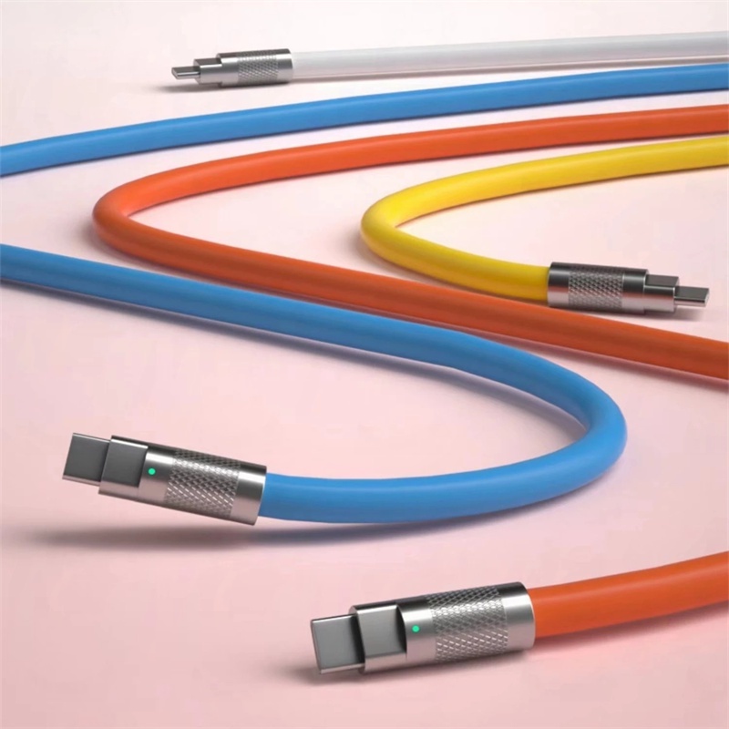 120w 6A Kabel Data Charge Super Cepat USB Liquid Silicone Cable Metal Type C Kabel Pengisian Cepat Micro USB