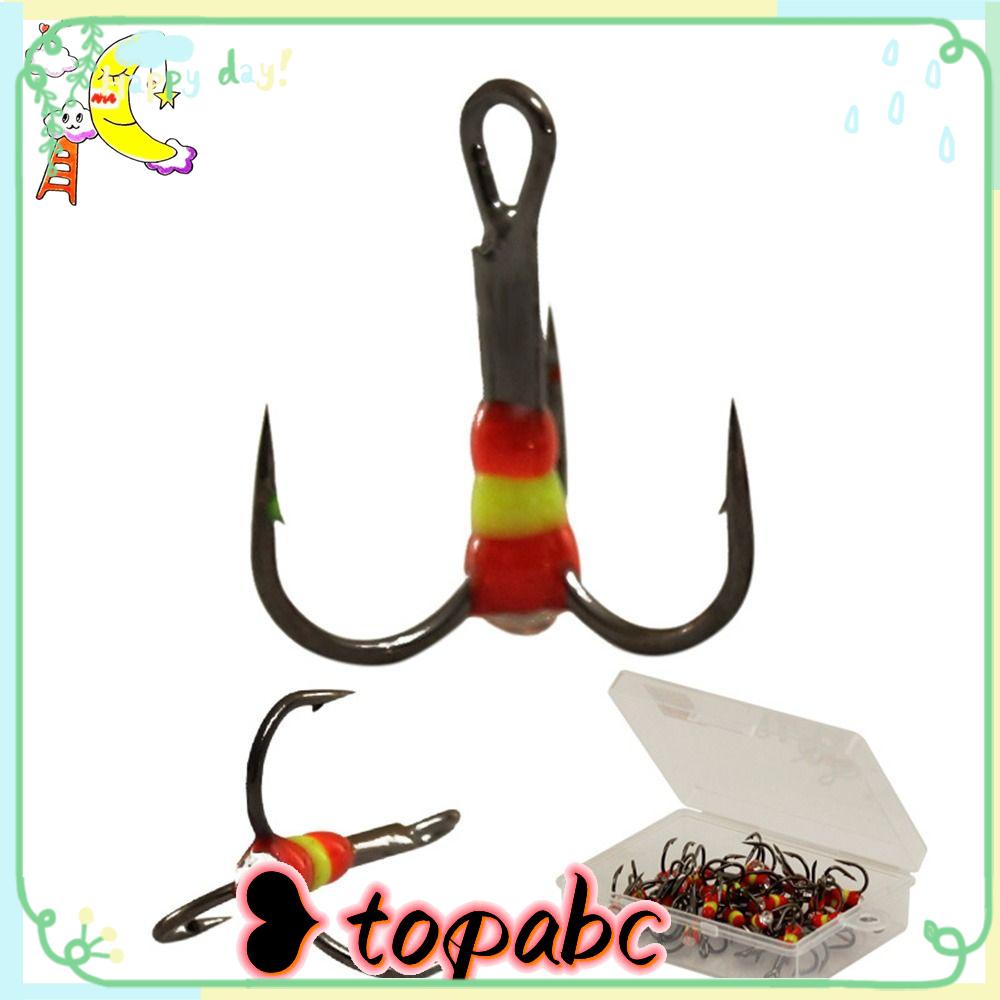 TOP 10pcs Pengait Pancing Es Hot6# 8# 12# 14# Umpan Tenggelam Carbon Steel