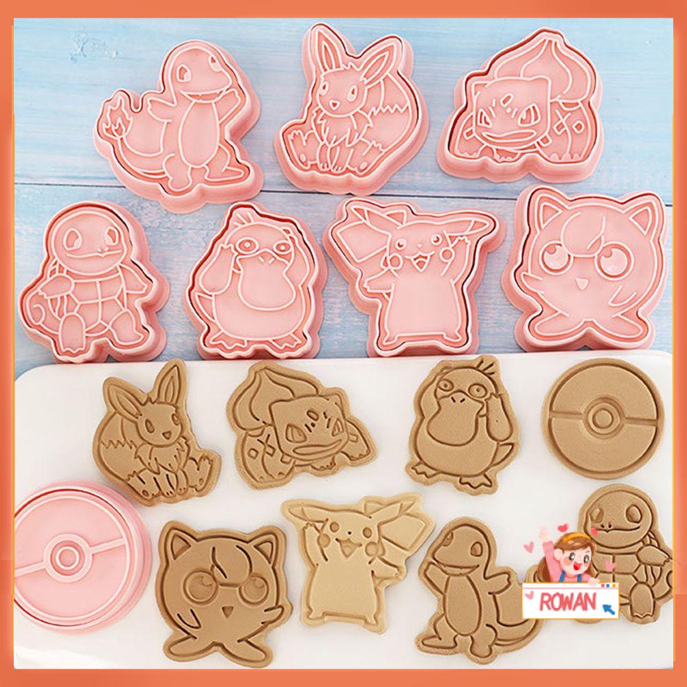 R-FLOWER 8pcs Cetakan Kue Kering Pikachu Plastik Dekorasi Anime