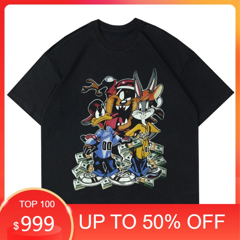 KAOS VINTAGE LOONEY TUNES "DOLLAR" | T-SHIRT CARTOON 90'S VINTAGE | BAJU HITAM KARTUN WARNER BROS