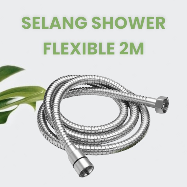 Selang Shower Fleksible 2m Flexible Hose Handshower Kamar Mandi Toilet Jed Bidet Head Shower Stainless 200cm 2M Meter Kuningan