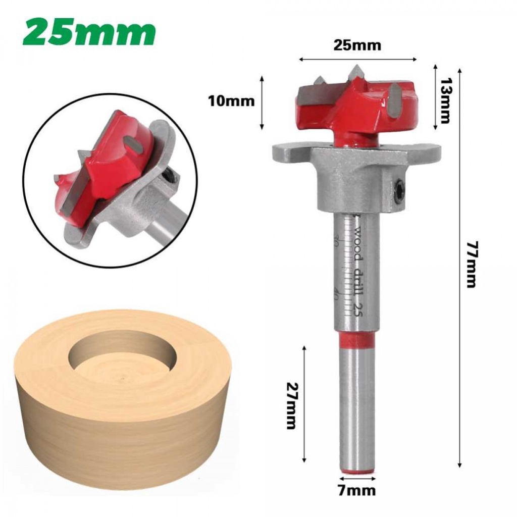 Mata Bor Pelubang Kayu Presisi Tungsten Carbide Hinge Borring Bit