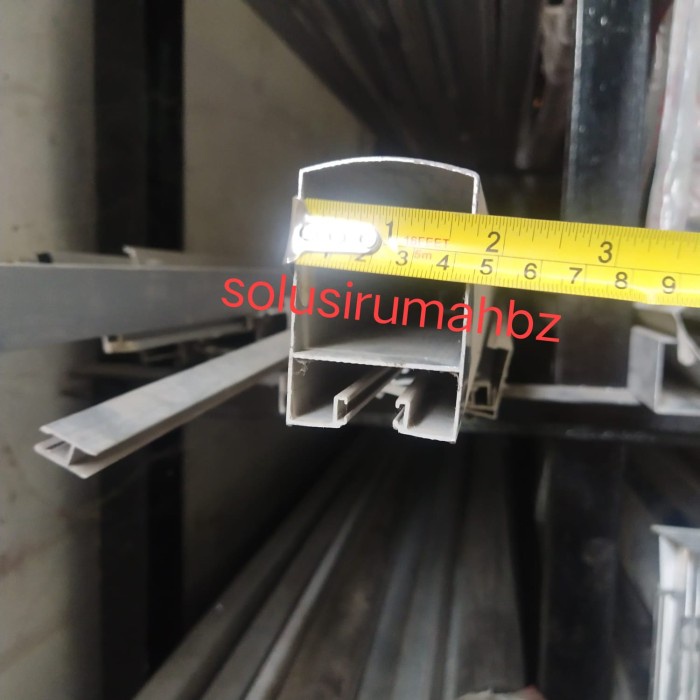 PER10CM POTONG ALUMINIUM SLIDING POLOS SILVER BESAR PANJANG BODY