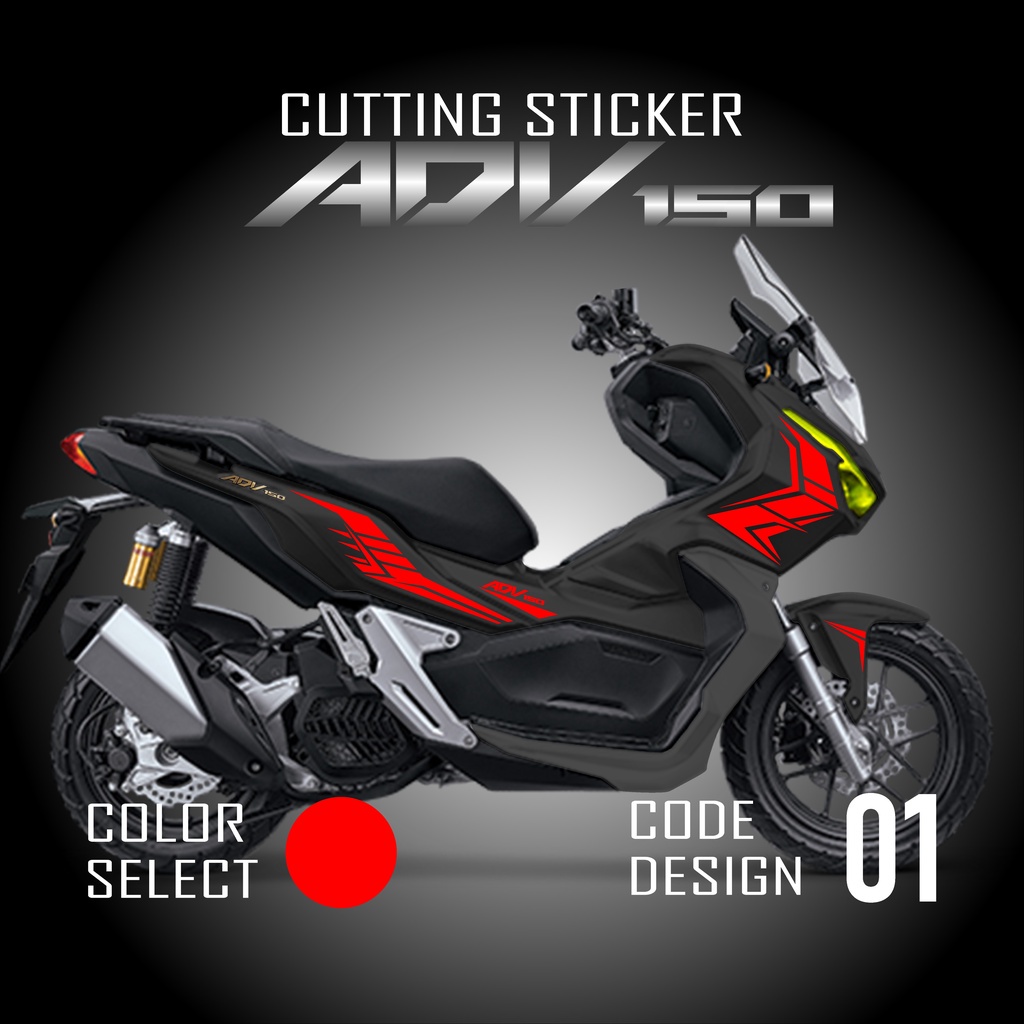Striping ADV 150 - Cutting Sticker Stiker Lis Timbul Variasi Motor Honda ADV150 Warna Gold Emas Holo