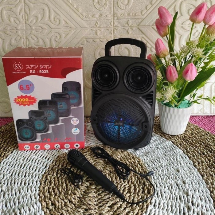 Speaker SX-5038 + Mic / Speaker Bluetooth / Speaker Karaoke