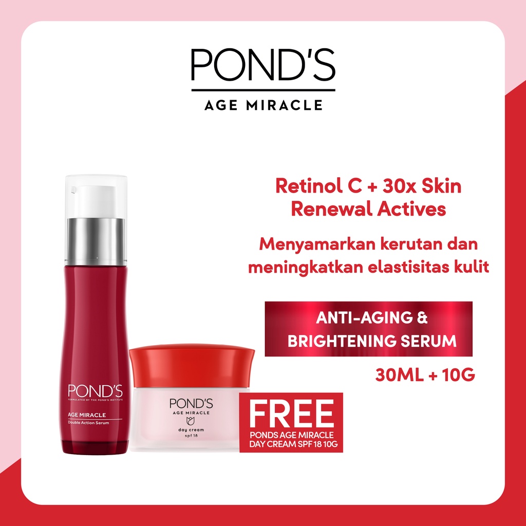 Buy Pond's Age Miracle Youthful Glow Serum 30ml FREE Pond's Age Miracle Day Cream 10g