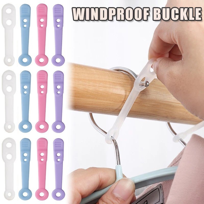 Gantungan Baju Windproof Non-slip Silikon Gesper Tetap/Laundry Hanger Strip Tetap Gadget Rumah/Klip Gantungan Anti-drop Praktis Warna-Warni/Rak Pengering Kait Untuk Pakaian Kaos Kaki/