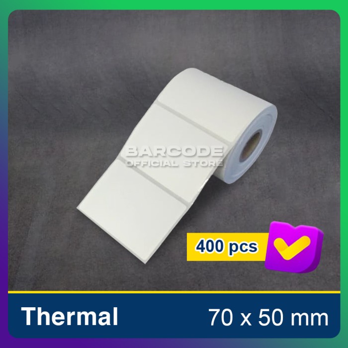 

LABEL THERMAL 70 X 50 - 70X50 MM ( 1 LINE ) ISI 400 PCS - POS PRINTER PST79