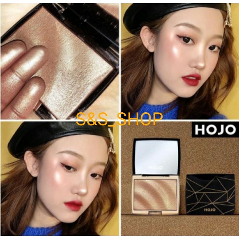 HOJO Highlighter Pallette ORI MAKE UP Waterproof Glitter Highlighter Highliter Bedak Padat Powder Kosmetik Wajah Wanita Perawatan PINK SILVER GOLDEN Tahan Anti Air Original Import