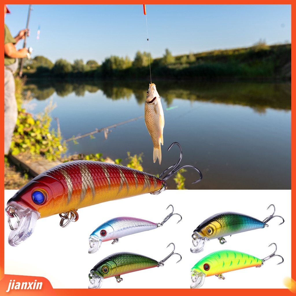 (In Stock) 7cm/8g Umpan Umpan Treble Hook 3D Mata Lambat Tenggelam Tahan Air Kesetiaan Besar Memancing Bentuk Realistis Reusable Crankbait Fishing Lure Alat Pancing