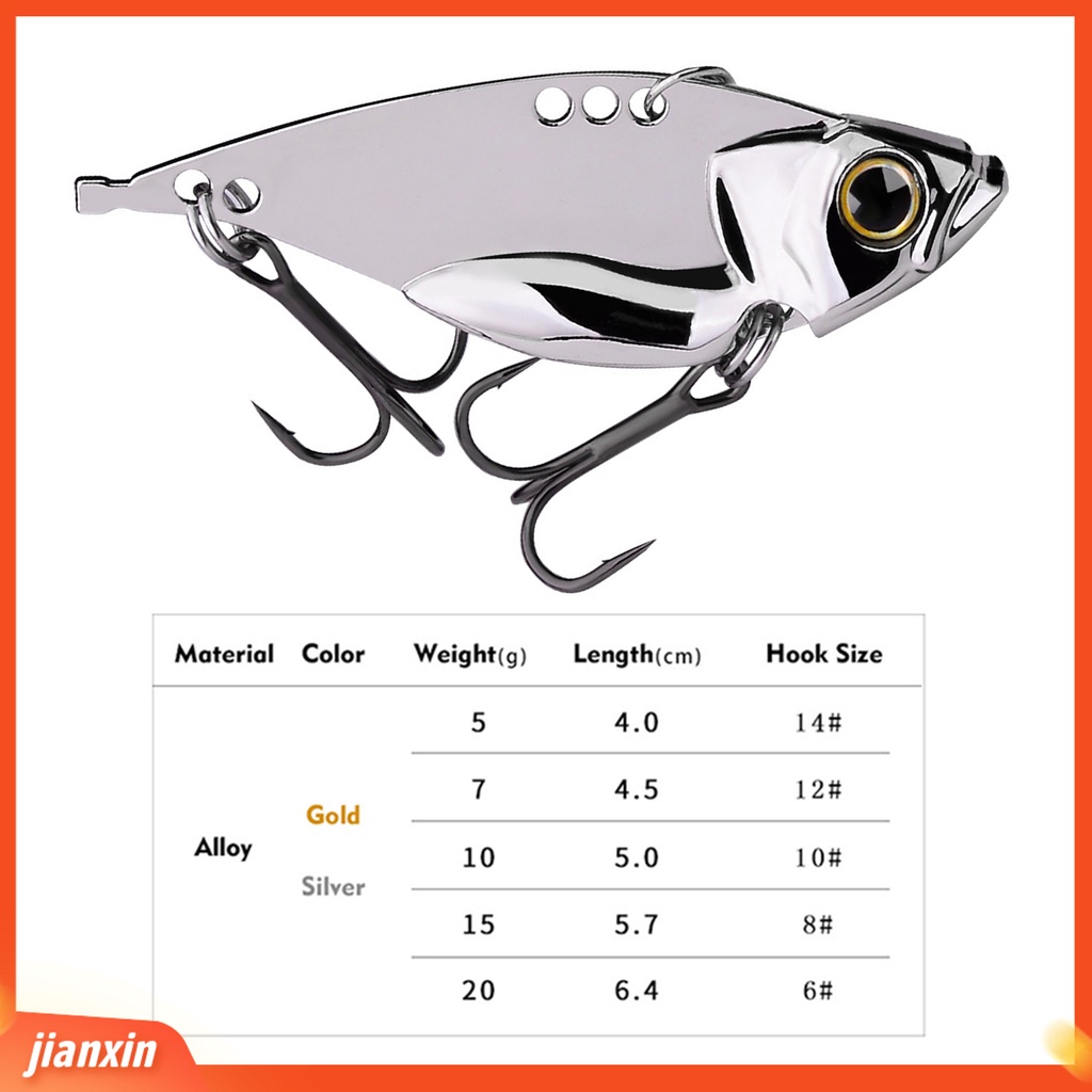 (In Stock) 1Pc/5Pcs Bass Memancing Umpan Simulasi 3D Fisheye Tajam Kait Ganda Wobbler Mencegah Lolos Warna Emas/Perak Wastafel VIB Umpan Umpan Logam Umpan Keras Perlengkapan Memancing