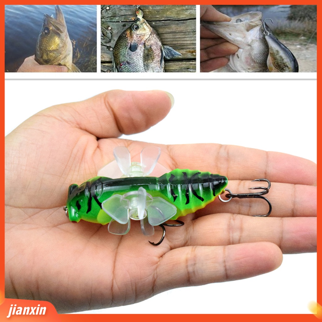 (In Stock) 15.5g 7.5cm Cicada Lure Hard Rotating Wheel ABS Insect Fishing Barb Hooks Umpan Buatan Untuk Outdoor