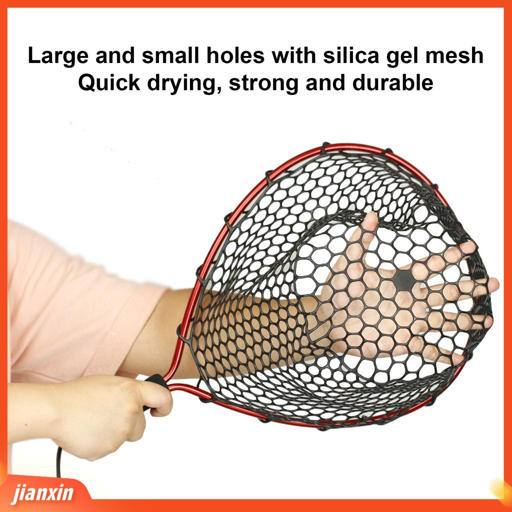 (In Stock) Jaring Pendaratan Pancing Fleksibel Kuat Kapasitas Mini Floating Mesh Landing Dip Net Alat Pancing Untuk Outdoor