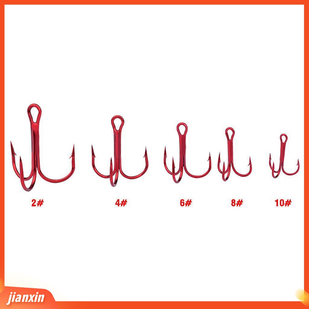 (In Stock) 100Pcs Kait Treble Memancing Baja Karbon Umpan Holder Fishhooks2 /4 /6 /8 /10#