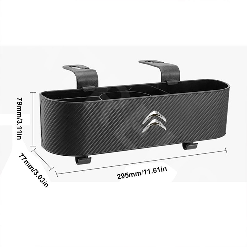 Citroen Car Back Seat Organizer Car Seat Back Hook Kotak Penyimpanan Cup Holder Tekstur Serat Karbon Untuk Citroen c3 c4 c5 Aircross e-c4 DS5 DS7