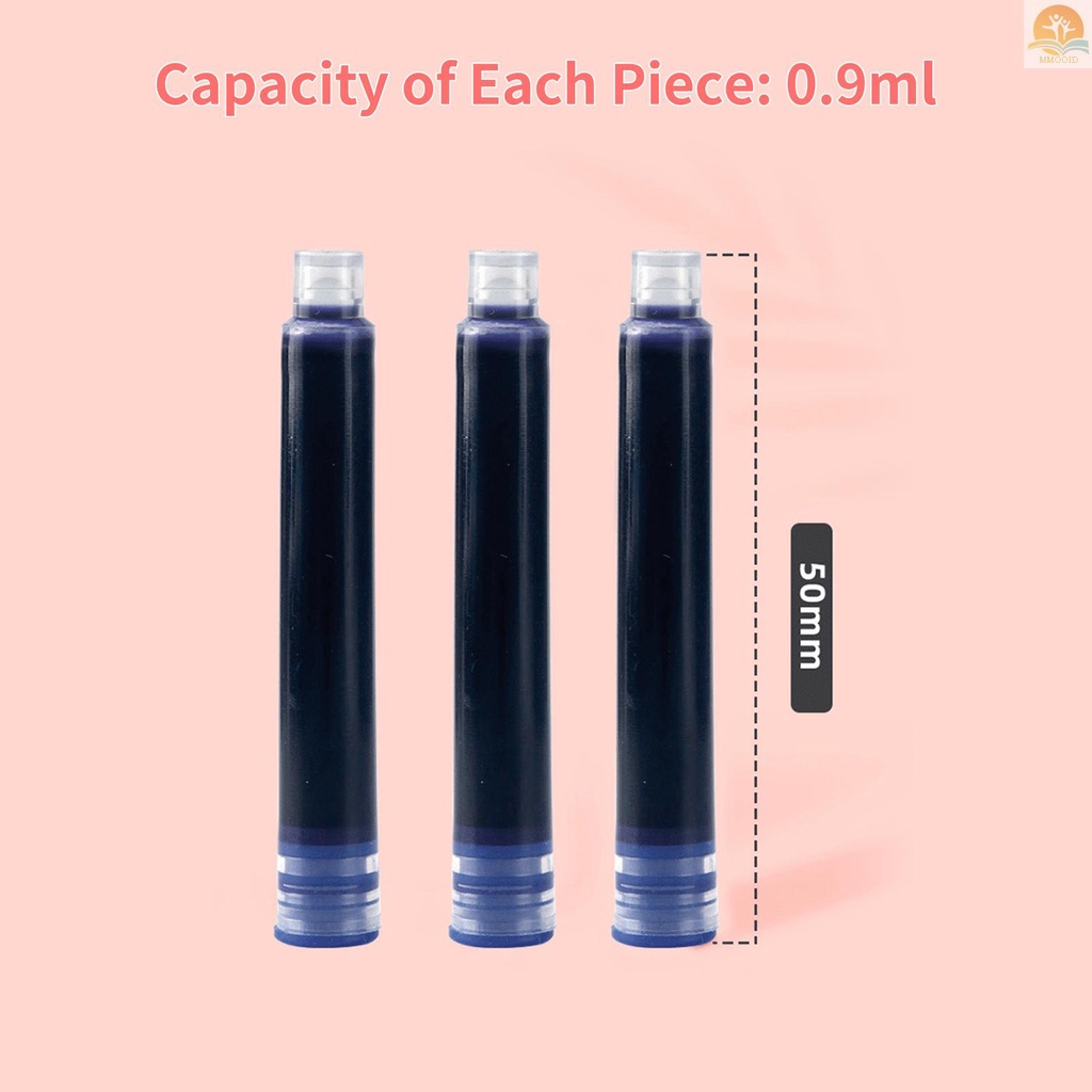 In Stock 50buah Cartridge Tinta Fountain Pen Cartridge Isi Ulang Tinta Warna Merah Dengan Diameter Lubang 3.4 mm Untuk Perlengkapan Alat Tulis Tulis Tulis Siswa Sekolah Kantor