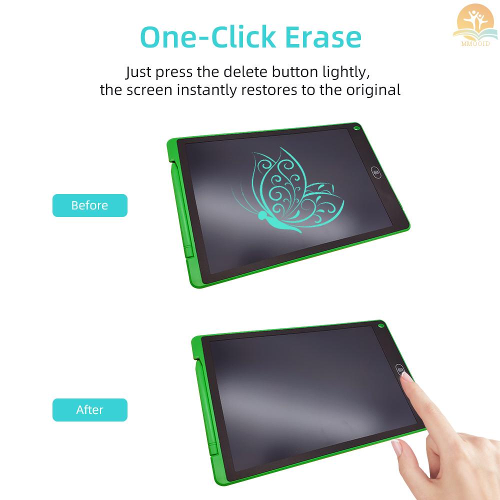 In Stock 12 Inch LCD Writing  Electronic Digital Drawing Board Erasable Writing Pad Single Color Screen One-Click Erase with Lock Button Gift for Children Adults Home Office