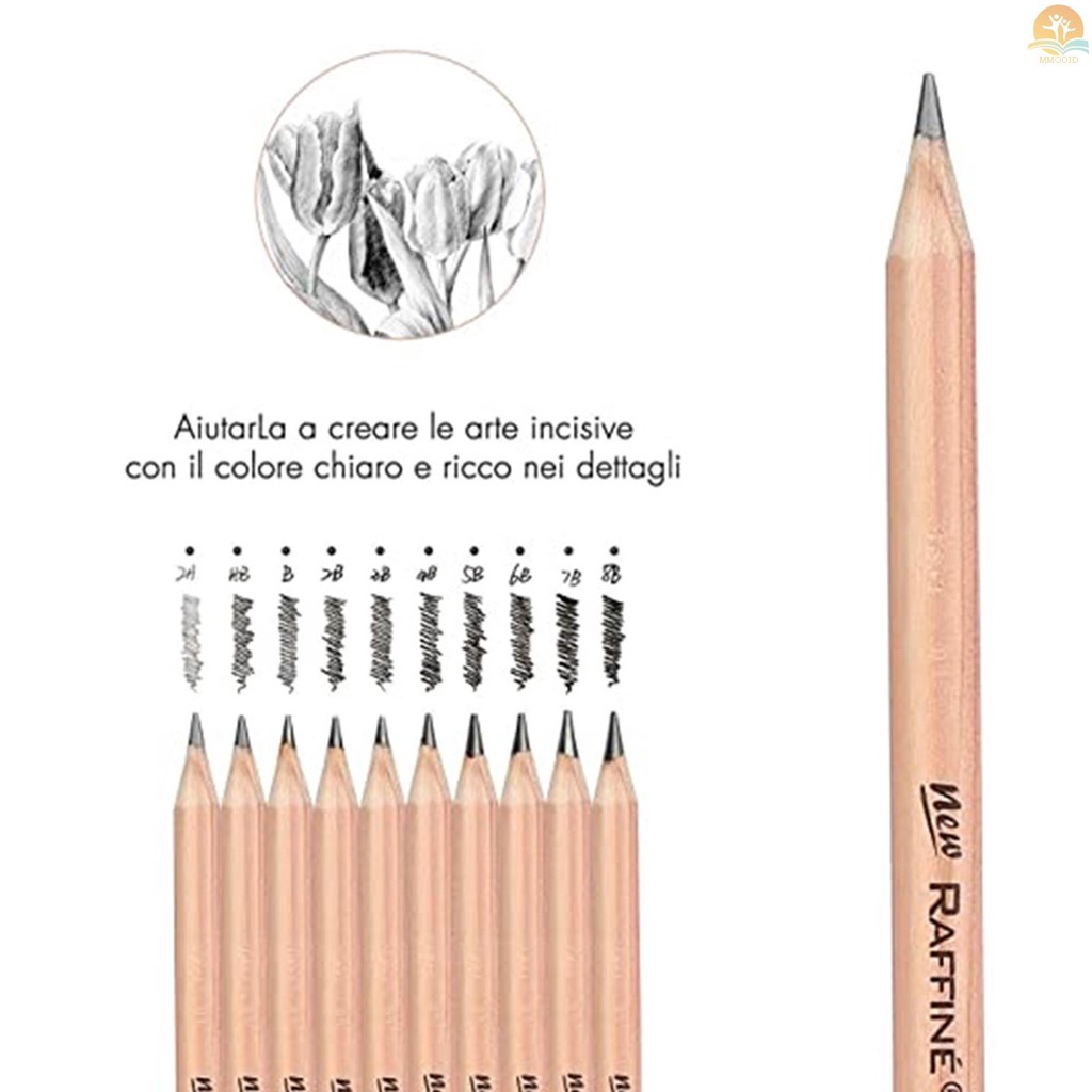 In Stock 29PCS Set Pensil Menggambar Sketsa Arang Pensil Seni Profesional Perlengkapan Seni Dengan Tas Kantong Penyimpanan Potrait Alat Gambar Hadiah Besar Untuk Pelajar Dewasa Pemula Dan