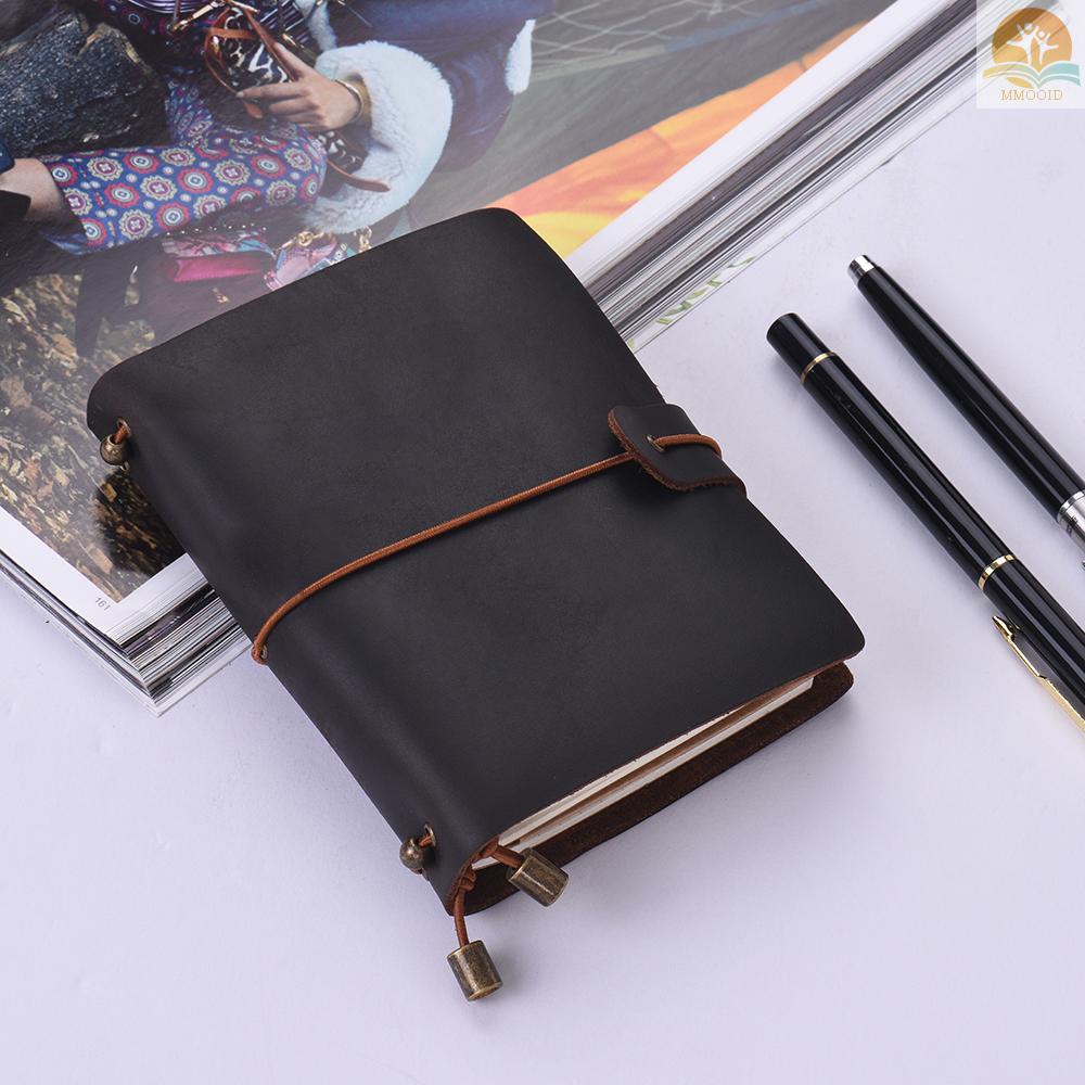 In Stock Leather Soft Cover Isi Ulang Jurnal Notebook Dengan Tali Elastis Diary Travel Bisnis Notepad Lined Blank Grid Paper Untuk Pria &amp; Wanita Sketsa Tulisan