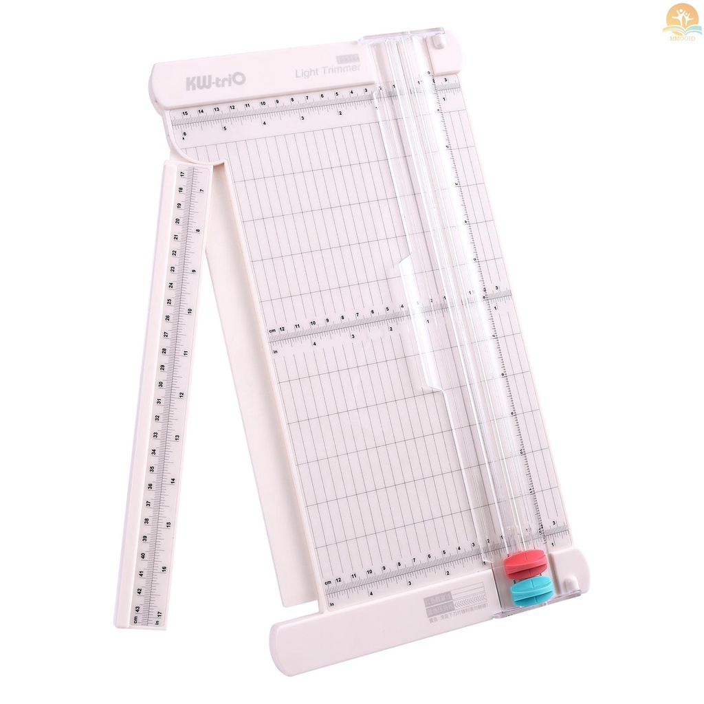 In Stock KW-trio Pemotong Kertas Portable 12.6 Inch Panjang Pemotongan Desktop Craft Paper Trimmer Dengan Tepi Lurus Fold Line Cutter Head Side Ruler Untuk Kertas Foto Gambar Kartu Scra