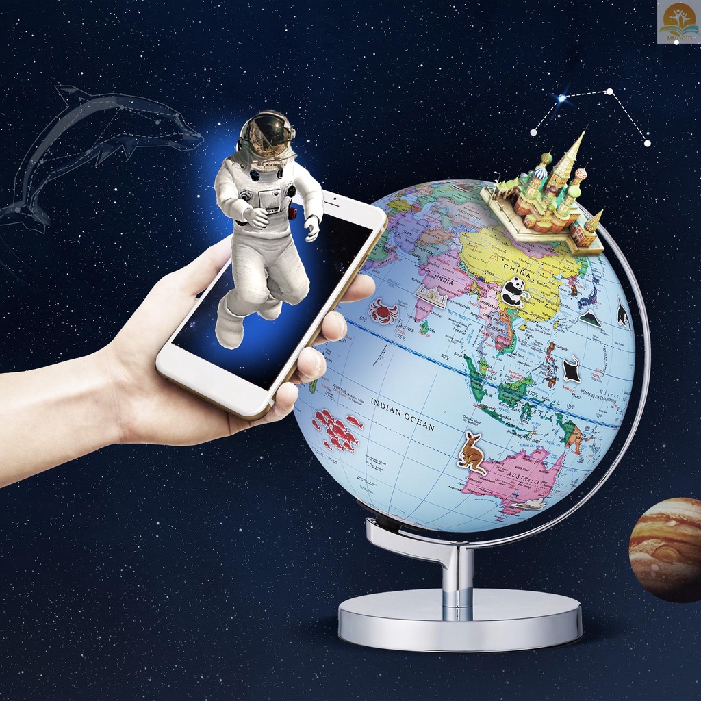 In Stock Globe Dunia Menyala AR Globe Dengan Stand Pendidikan LED Augmented Reality Bola Dunia Bumi Untuk Anak-Anak Belajar Geografi Konstelasi Interaktif APP Hadiah Untuk Anak Laki-Laki Perempuan