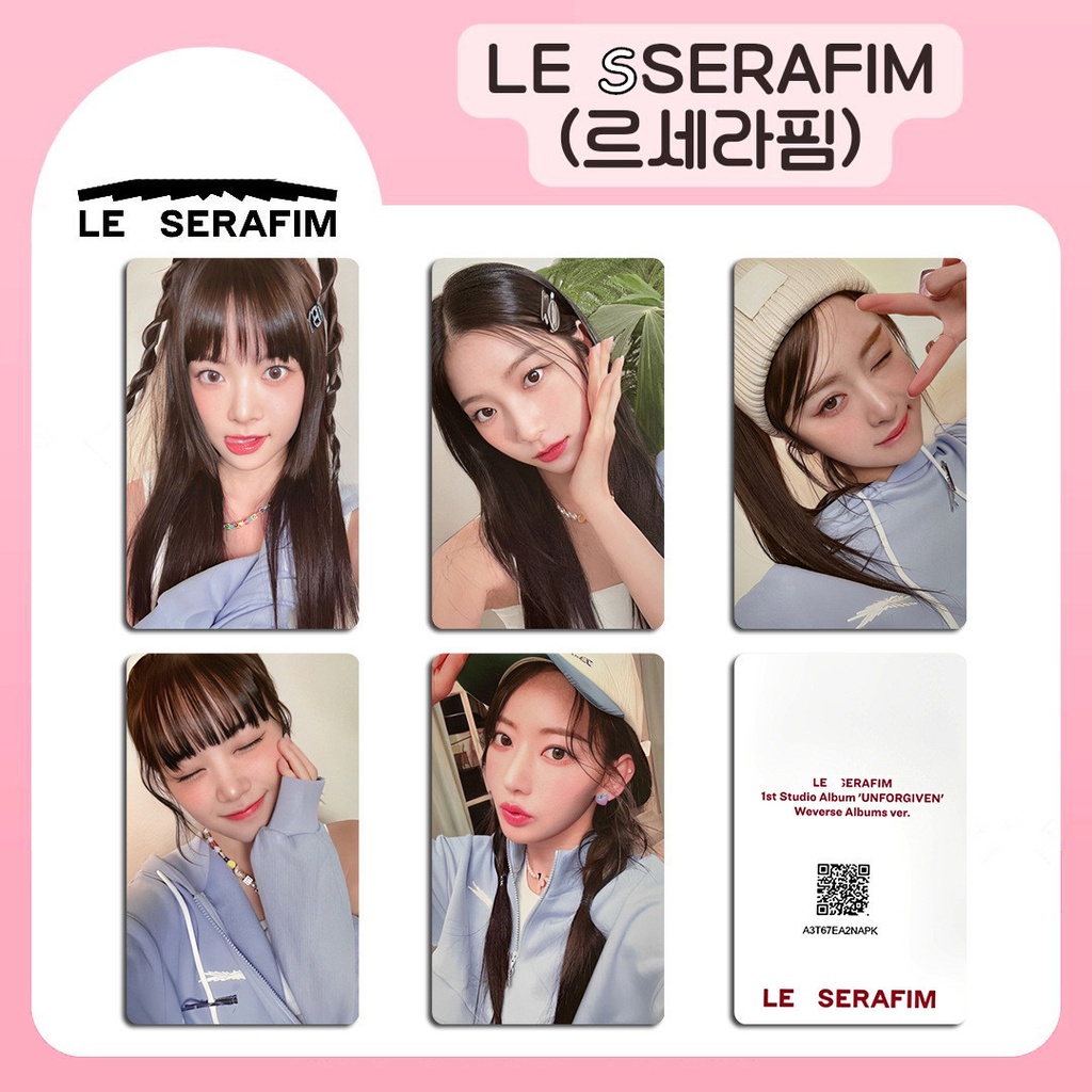 5pcs /set LE SSERAFIM Album UNFORGIVEN Photocards Lomo Card Lesserafim Kpop Postcards Koleksi Khusus Seri