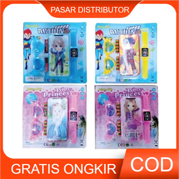 Mainan Anak SUPER ACTION Mainan Kaca Mata Handphone Jam Tangan Toys