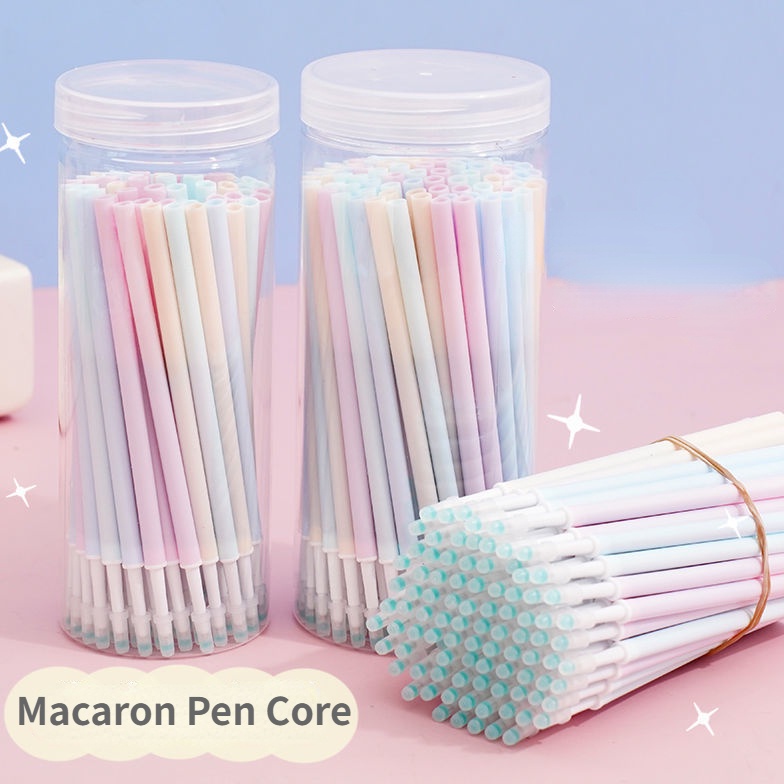 [Fitur] 10/20 Pcs Hitam Ganti Inti/Macaron Press Netral Pen Core/Gel Pen Refill/DIY Tulisan Lukisan Pena Grafiti/Perlengkapan Sekolah Kantor/Alat Tulis Siswa