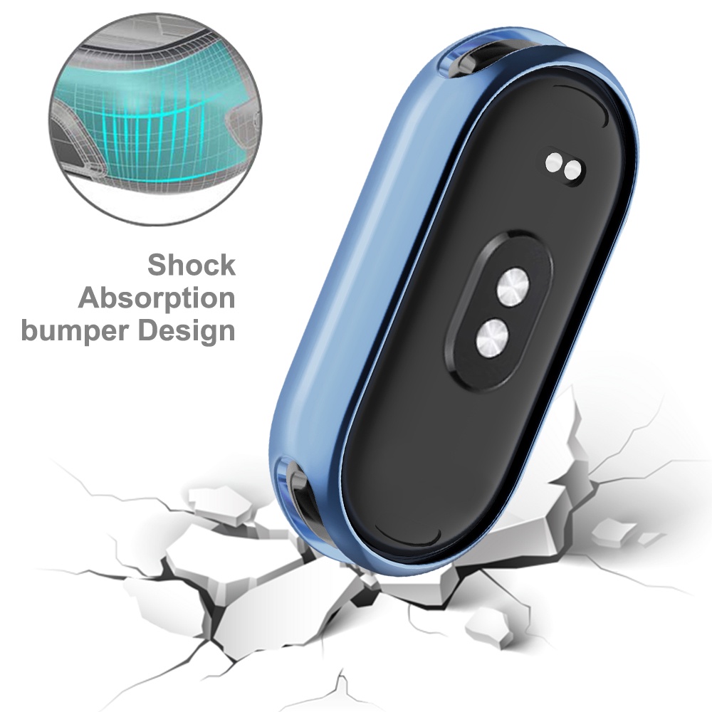 Full Cover Pelindung Layar/Cangkang Jam Transparan/Bumper Plated Cases/TPU Cover Pelindung/Case Pelindung Layar Jam Tangan Anti Gores/Untuk Xiaomi Mi Band8