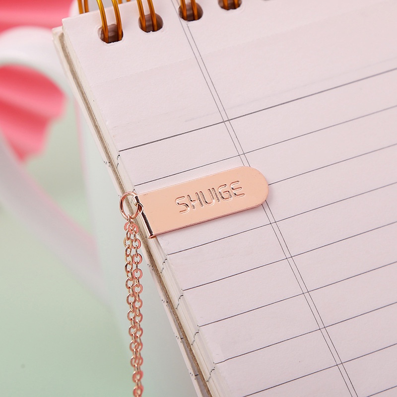 Liontin Seri Sakura Halus Bookmark Bookmark Sekolah Bunga Sakura Dengan Rantai Logam
