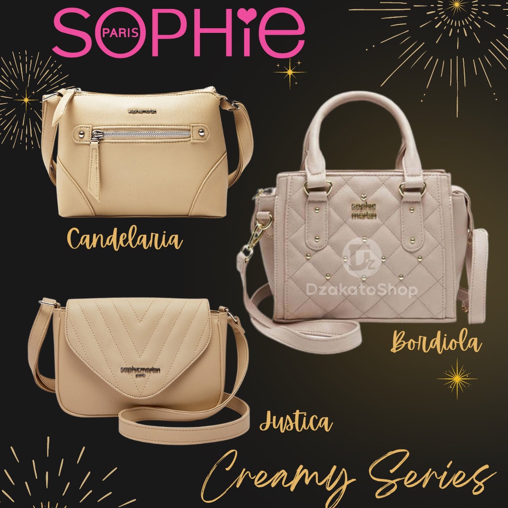 Tas Wanita Warna Krem Cream Series Selempang Jinjing Bahu Sophie Martin Paris Terbaru 2025 Promo Kek