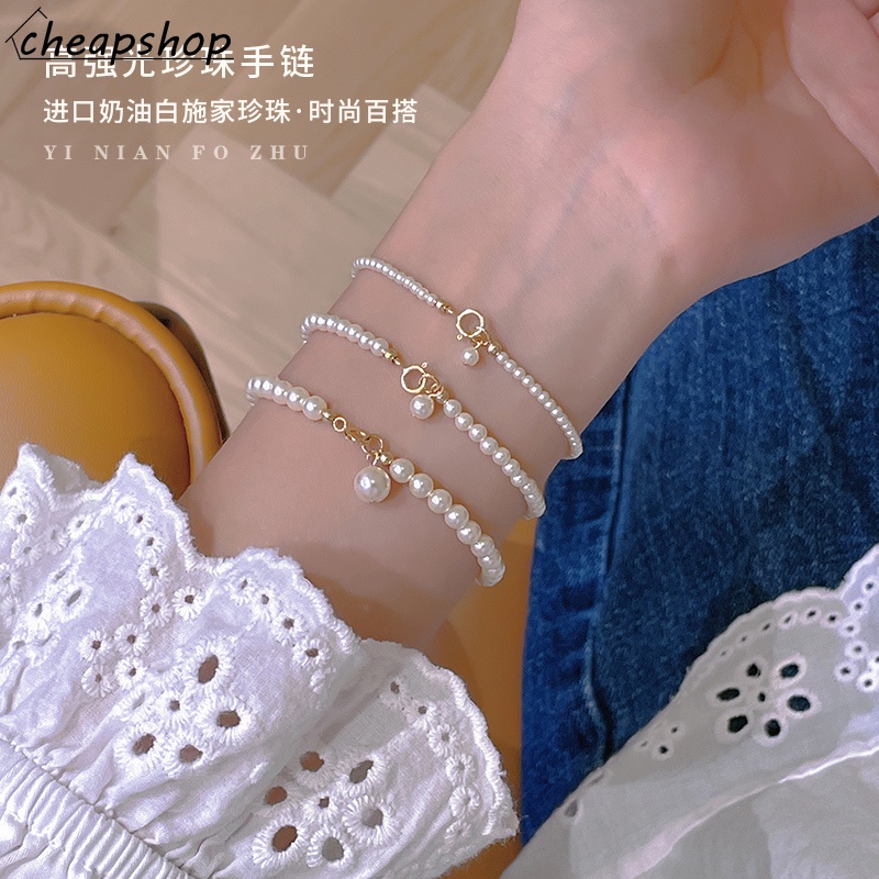 Ifyou Fashion Gelang Mutiara Gelang Emas Elegan Untuk Aksesoris Perhiasan Wanita