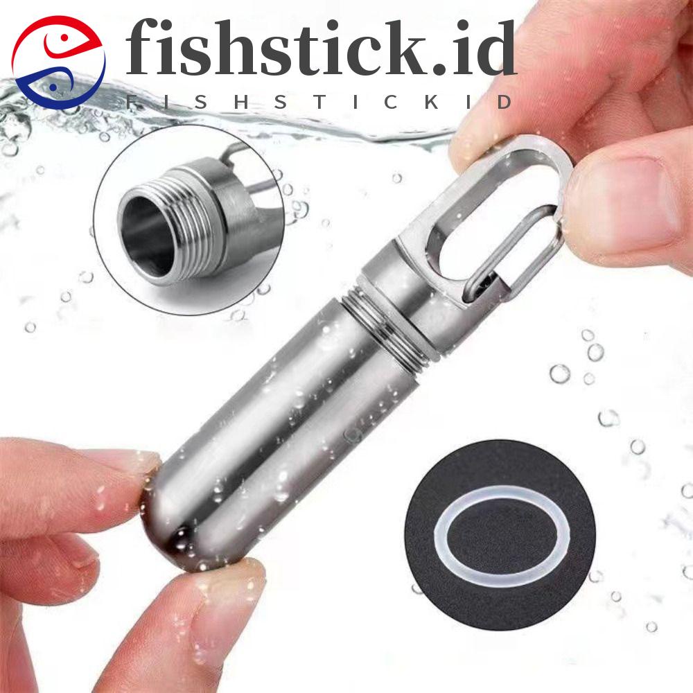 Fishstick Botol Obat Outdoor Penyimpanan Gudang Tahan Air Aluminium Alloy Pill Bottle