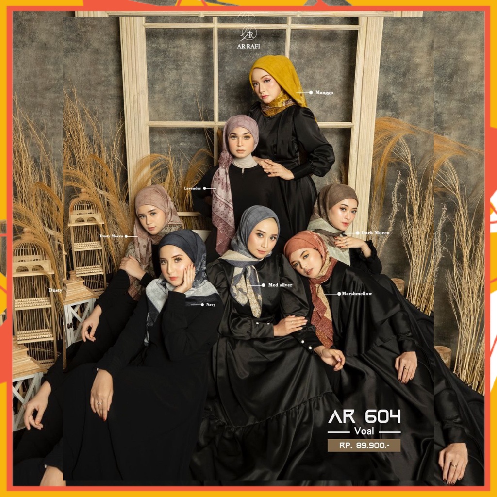 Hijab Segi Empat Motif Premium Terbaru Hijab Arrafi AR 604