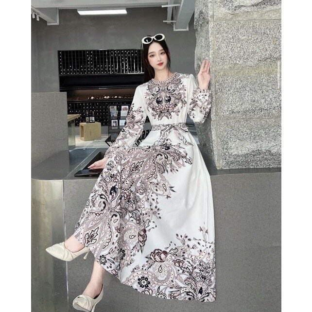 DRESS WANITA MAXI ESTILO WHITE SHINTA IMPORT BKK BANGKOK