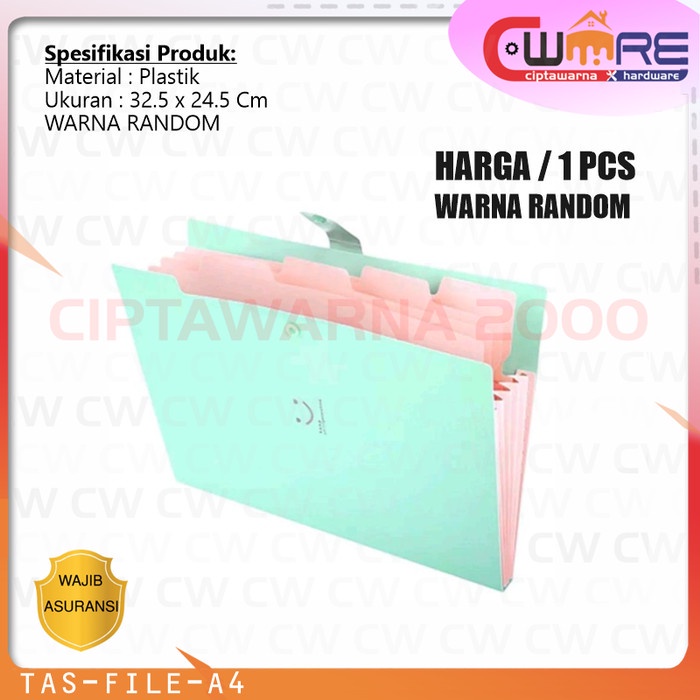 

Tas File A4 5 Sekat Indeks Bahan Anti Air Desain Gambar Senyum - NATS