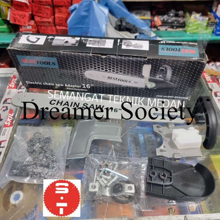Berkualitas Berkualitas ADAPTOR CHAINSAW CHAIN SAW GERGAJI POTONG KAYU GERINDA 16" BESTTOOLS HJB680 