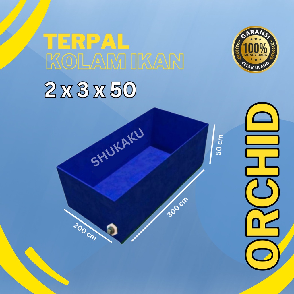 TERPAL KOLAM IKAN 2x3x50 / 200x300x50 KOLAM TERPAL ORCHID SEMI KARET