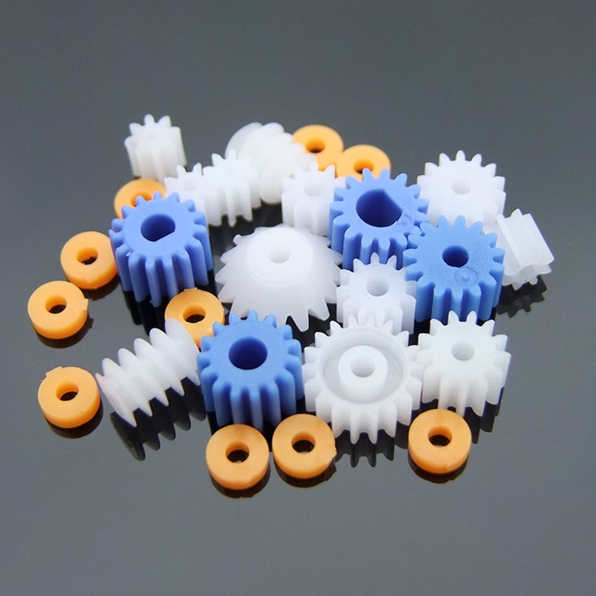 75Pcs Plastic Gear Rack Shaft Pulley Belt Kit / Perlengkapan Roda Gigi Plastik Spindel Original