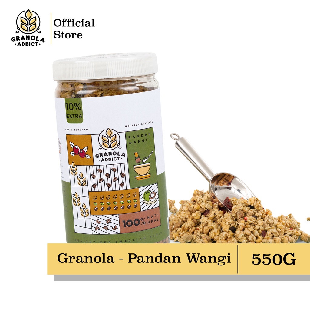 

Granola Addict - Pandan Wangi 500G (BONUS + 50G)