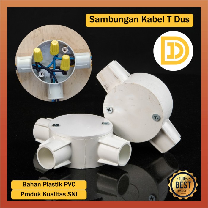 Sambungan Kabel Listrik T Dus 20mm  Tdus Cabang Pipa Counduit Instalasi