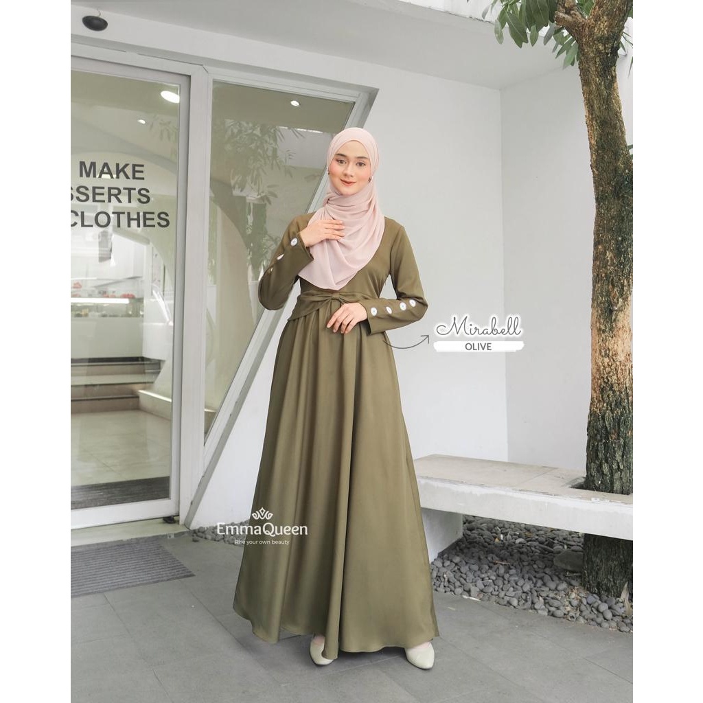 Gamis Muslim Dress Simple - Dress Mirabel EmmaQueen