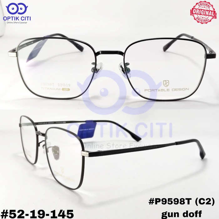 Frame Kacamata Pria Wanita Portable Design P 9598T Titanium Original