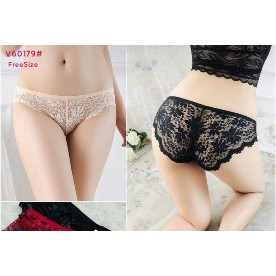 [LADIES UNDERWEAR] CD RENDA 472 TRANSPARANT MINI BRUKAT PANTY SEAMLESS - DENLA