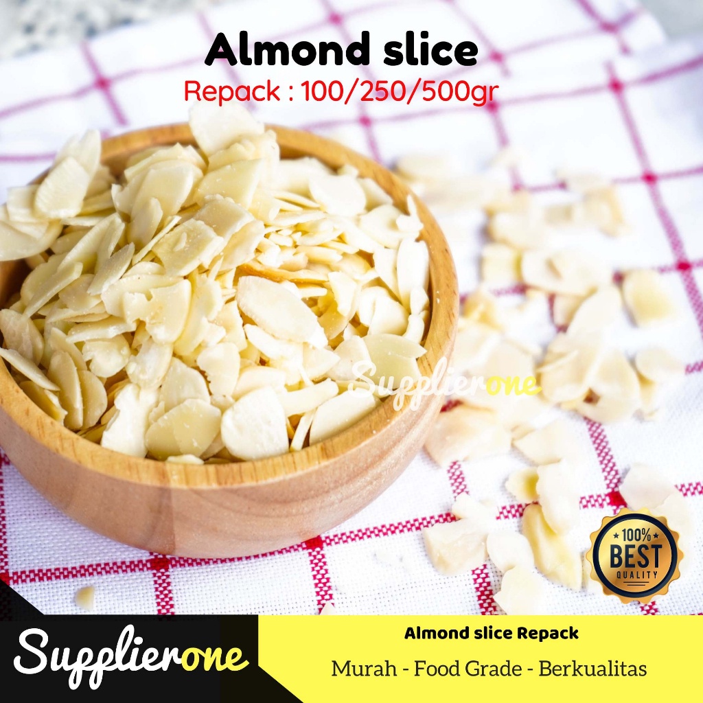 

Cahayadstore Kacang Almond Slice Mentah / Iris Premium Quality Import Australia , 500Gr, 250Gr,