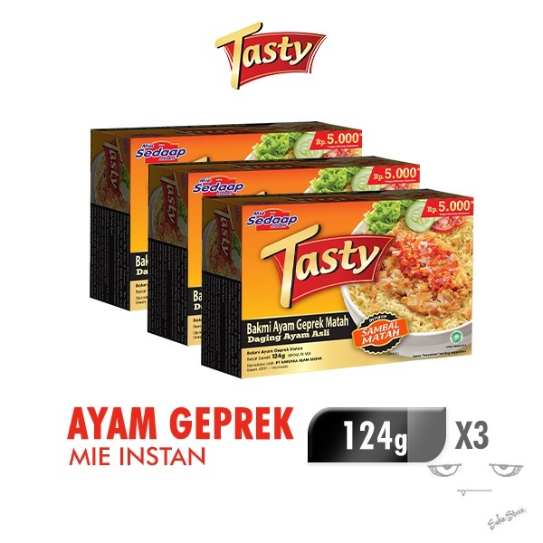 

Sedaap Tasty Mie Instan Ayam Geprek 3 x 124 gr