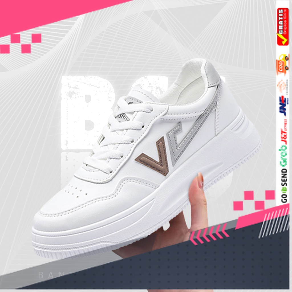 UKURAN SIZE 37 38 39 40 41 42 43 44 45 /BSS - Sepatu Import Sneakers Putih Wedges Women VCC